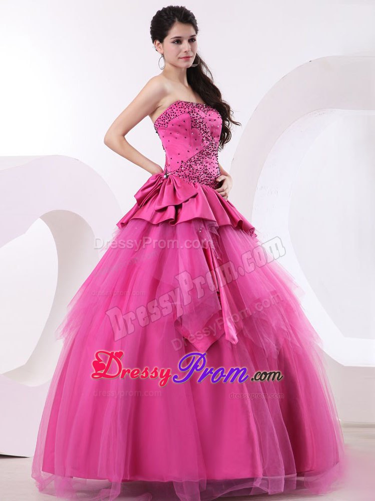 Amazing Strapless Beaded Quinceanera Dress Ruffled Layers for Goiania