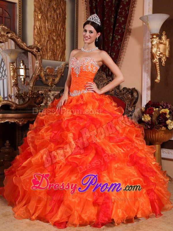 Organza Sweetheart Sweet 15 Dresses Beading and Appliques in Vogue