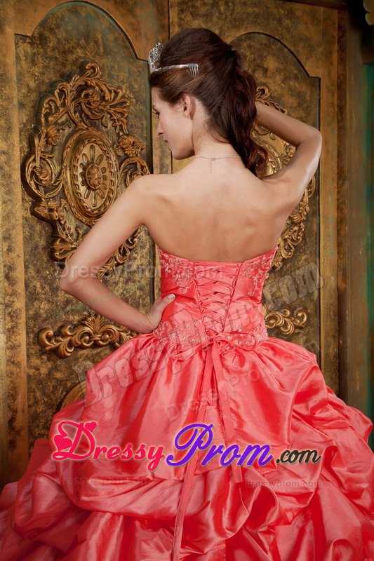Pretty Sweetheart Quinceanera Dress Appliques with Pick-ups and Layers