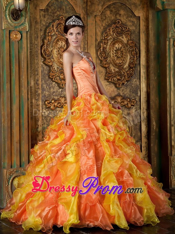 Beautiful Strapless Dress for Quinceanera Beading with Ruffled Layers