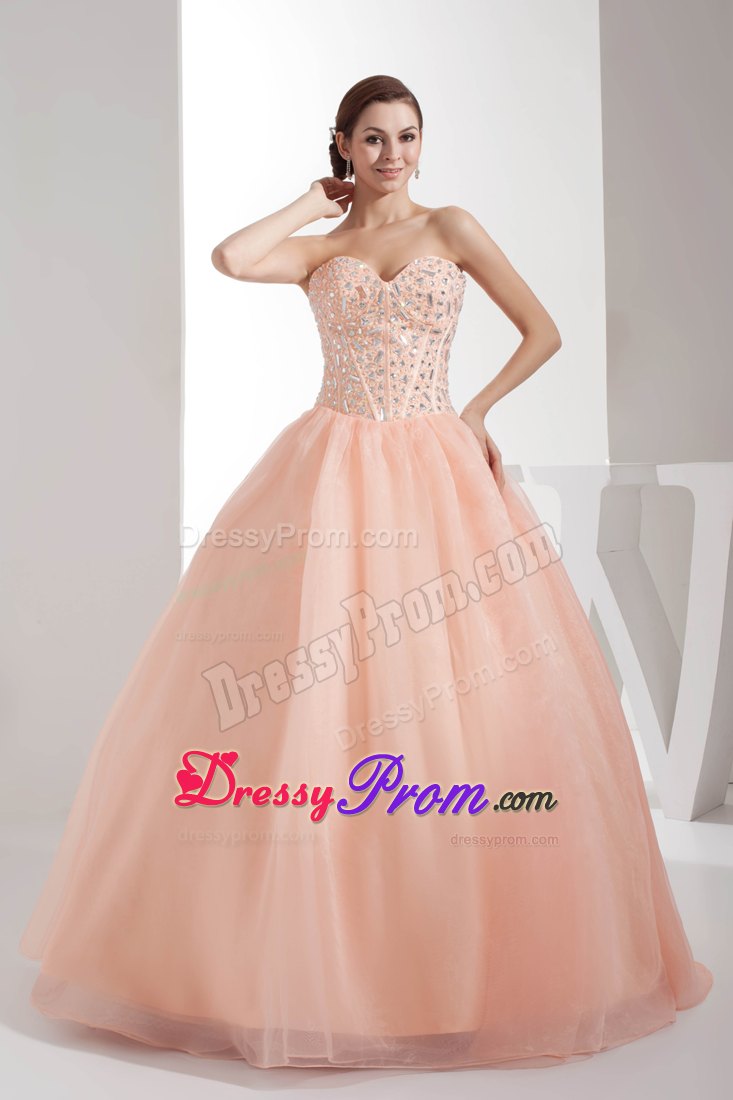 Sweetheart Beading Ball Gown Quinceanera Dress with Watermelon