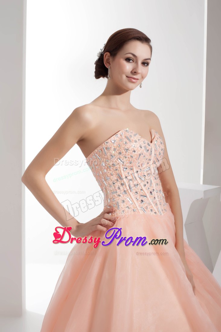 Sweetheart Beading Ball Gown Quinceanera Dress with Watermelon