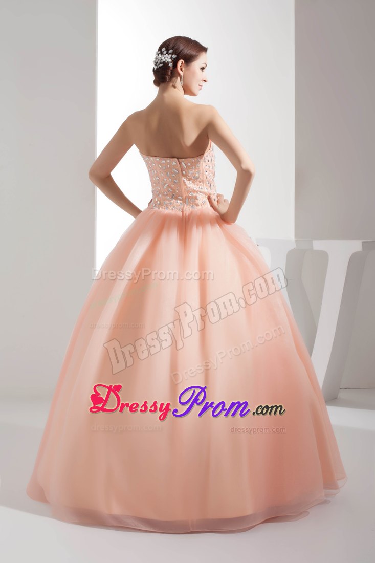 Sweetheart Beading Ball Gown Quinceanera Dress with Watermelon
