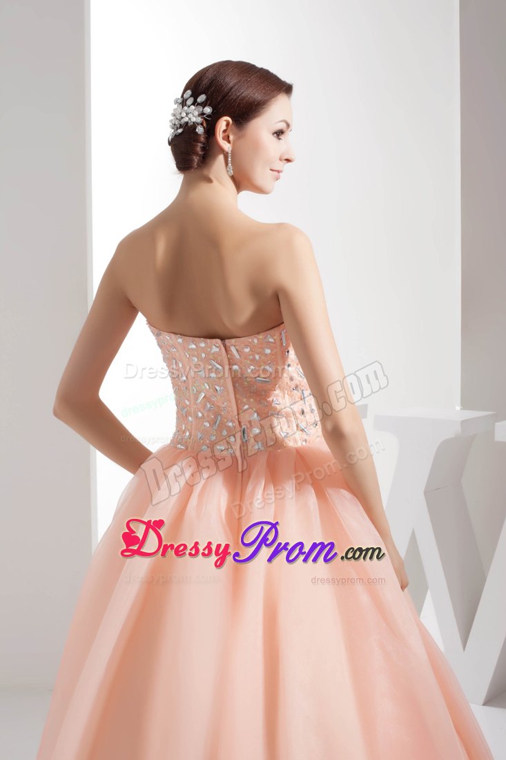 Sweetheart Beading Ball Gown Quinceanera Dress with Watermelon