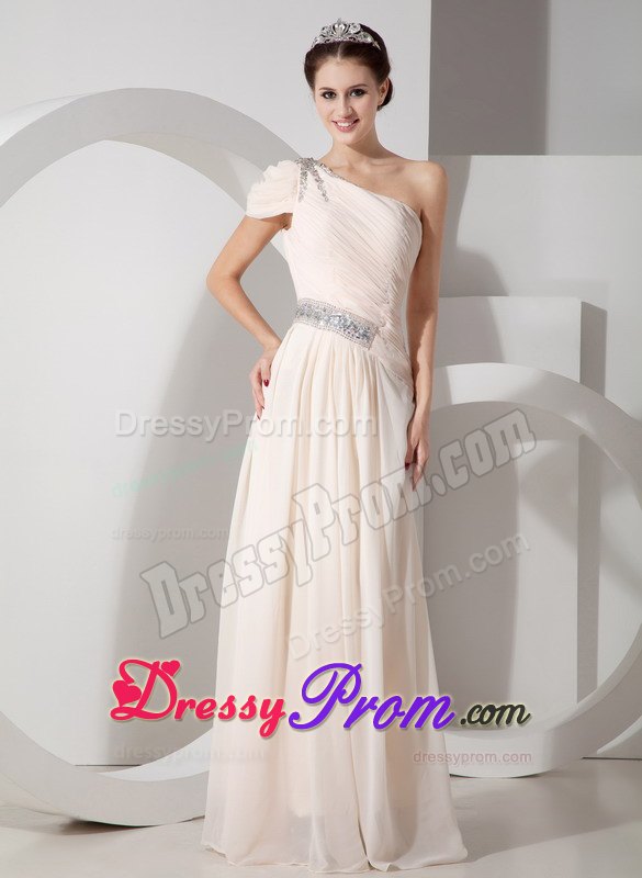 Custom Made Prom Dress with One Shoulder Strap in Chiffon
