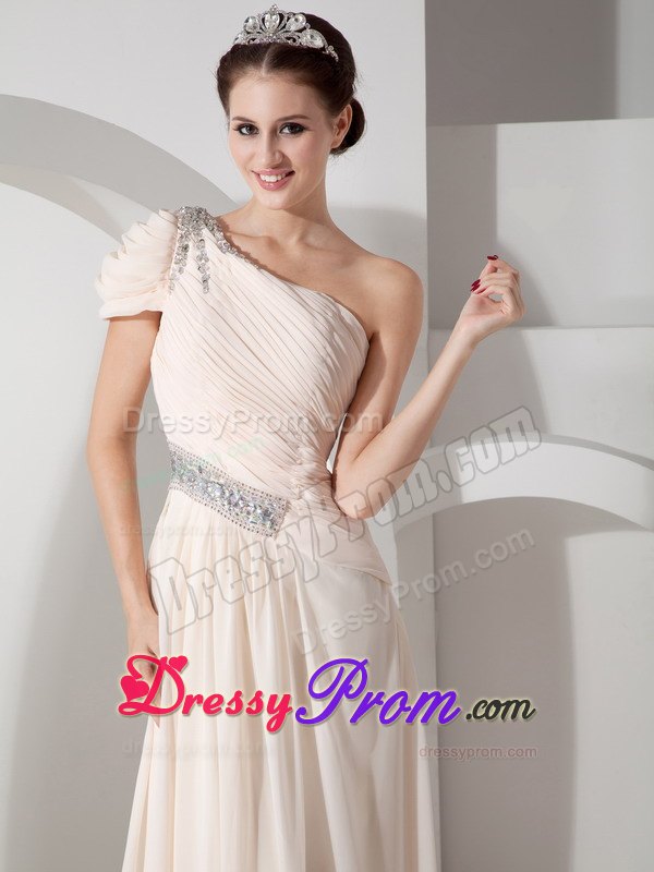 Custom Made Prom Dress with One Shoulder Strap in Chiffon