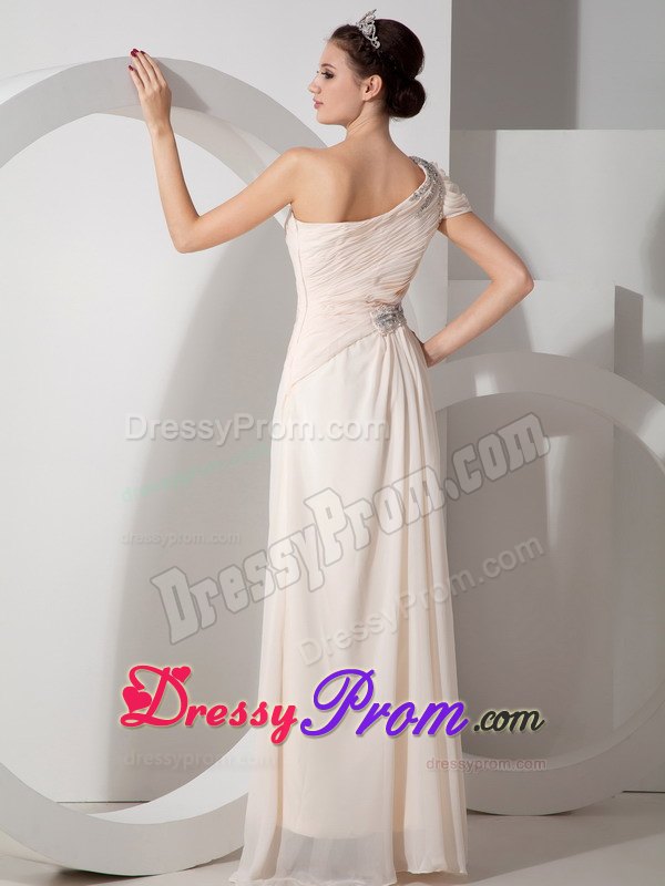 Custom Made Prom Dress with One Shoulder Strap in Chiffon