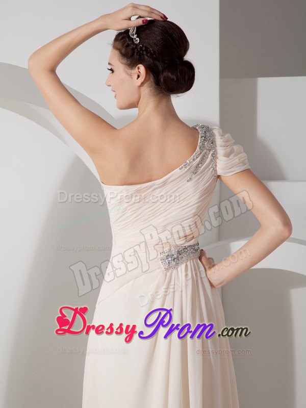 Custom Made Prom Dress with One Shoulder Strap in Chiffon