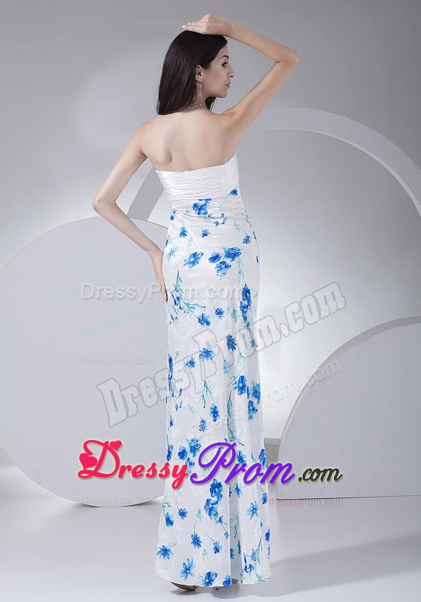 Ankle-length Prom Dress with Printing Fabric for Celebrities