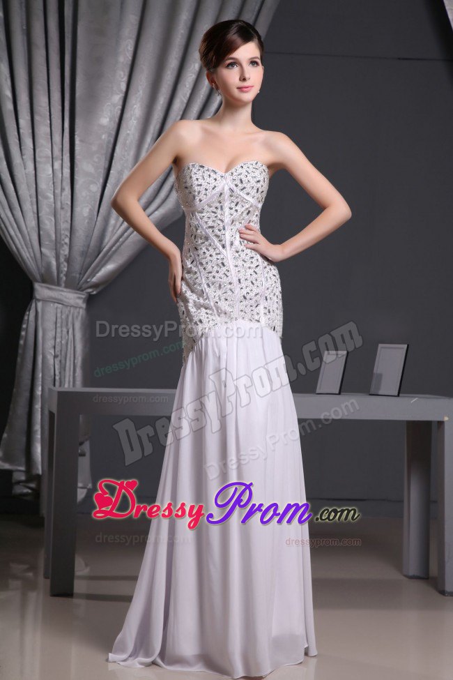 Mermaid Beaded Sweetheart Chiffon Prom Celebrity Dress