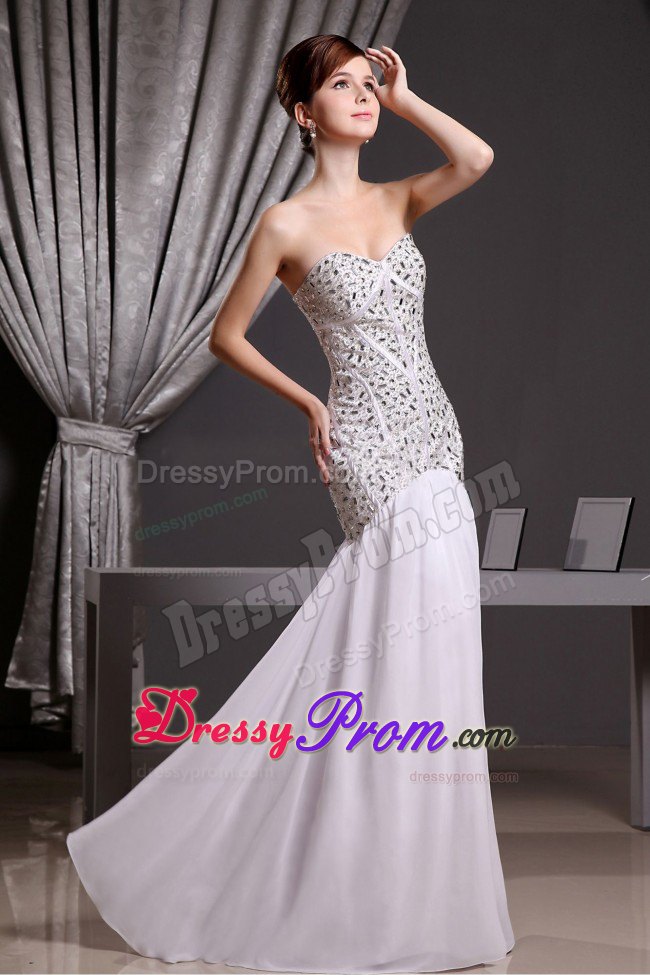 Mermaid Beaded Sweetheart Chiffon Prom Celebrity Dress