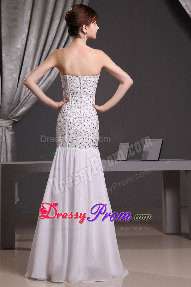 Mermaid Beaded Sweetheart Chiffon Prom Celebrity Dress