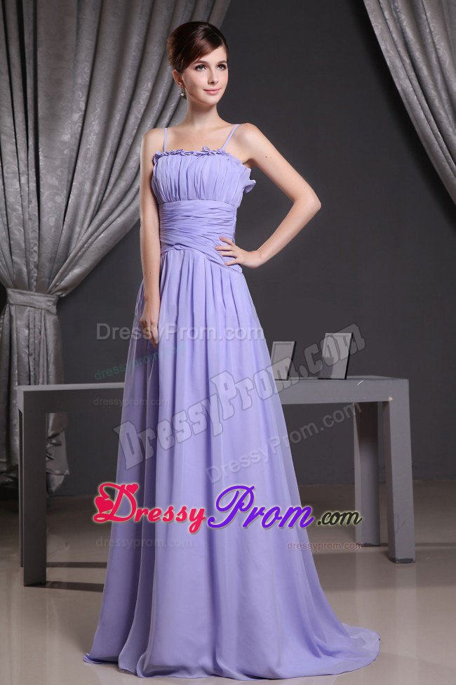 Modest 2013 Lilac Pleated Prom Gown Dress with Straps