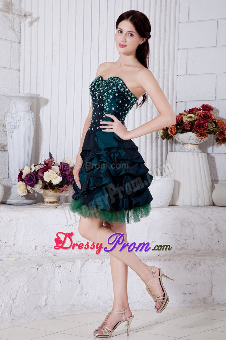 Princess Sweetheart Teal Mini-length Beading Dresses For Debutante Ball