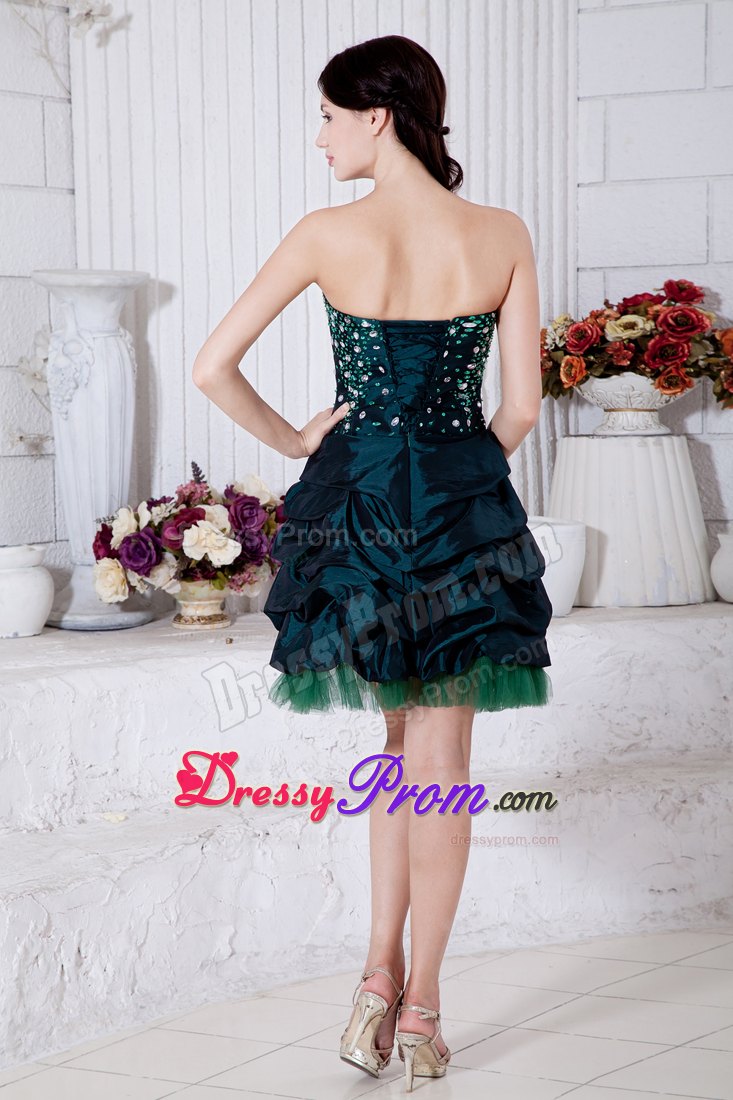 Princess Sweetheart Teal Mini-length Beading Dresses For Debutante Ball
