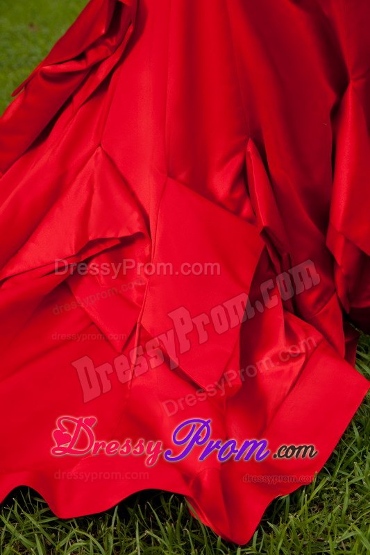 Court Train Mermaid Sweetheart Red Dress for Prom Princess