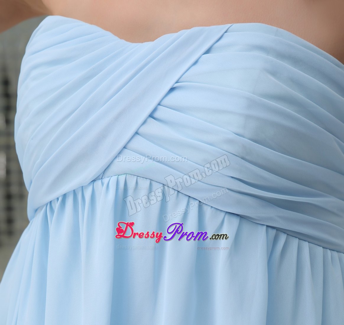 Baby Blue Sweetheart Ruche Knee-length Prom Dress for Girls in Sydney