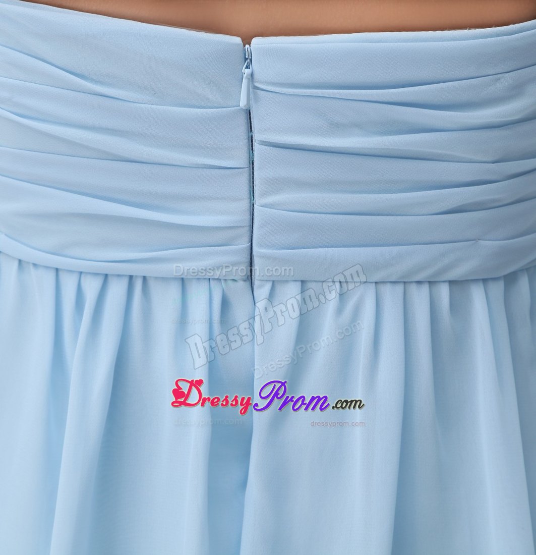 Baby Blue Sweetheart Ruche Knee-length Prom Dress for Girls in Sydney