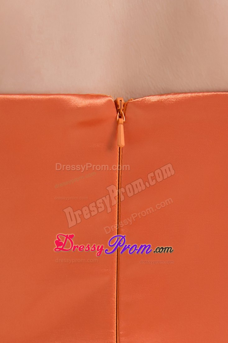 Special Orange Red Prom Bridesmaid Dress with Rhinestones