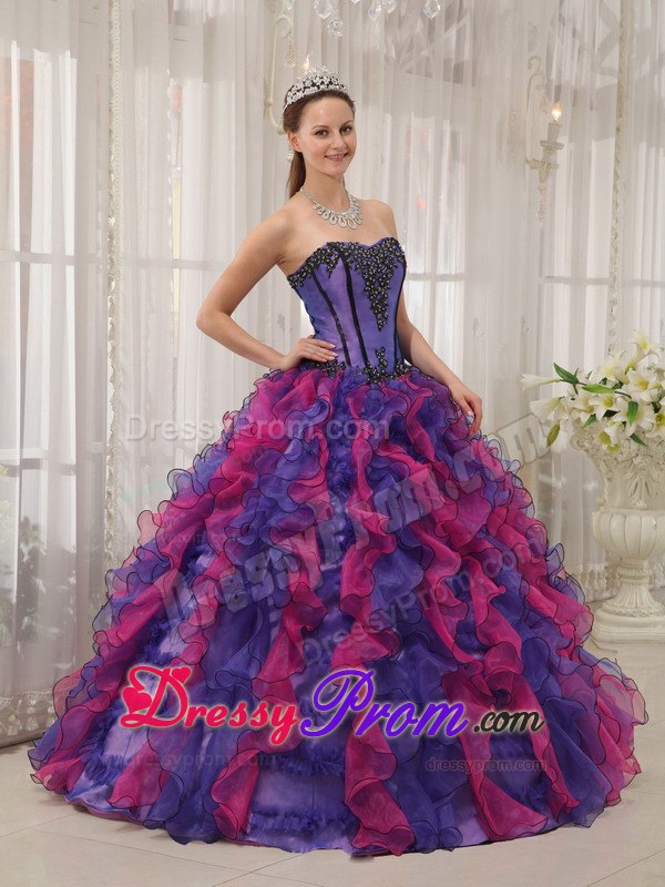 Sweetheart Appliques Multi-colored Sweet Sixteen Quinceanera Dresses