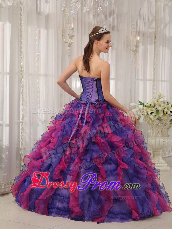 Sweetheart Appliques Multi-colored Sweet Sixteen Quinceanera Dresses