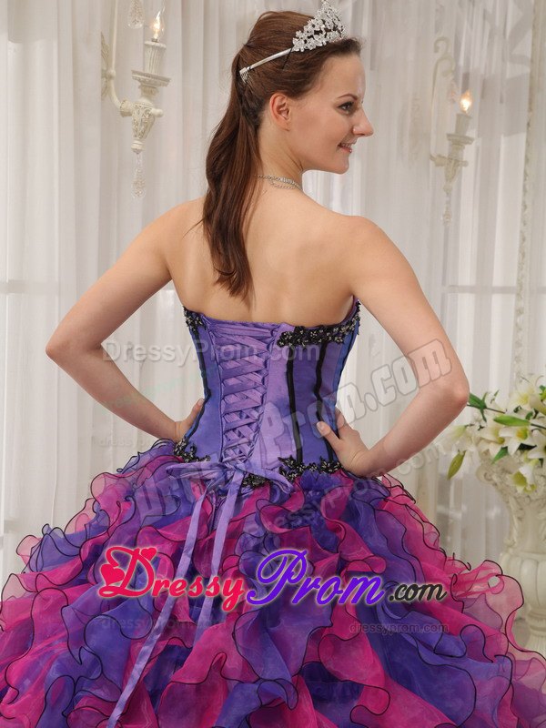 Sweetheart Appliques Multi-colored Sweet Sixteen Quinceanera Dresses