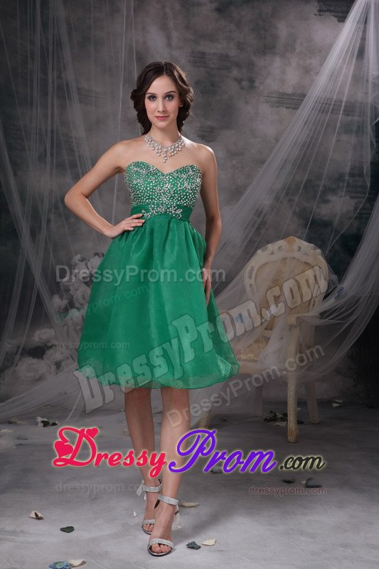 Fast Shipping Sweetheart Beaded Prom Cocktail Dress in Green