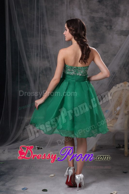 Fast Shipping Sweetheart Beaded Prom Cocktail Dress in Green