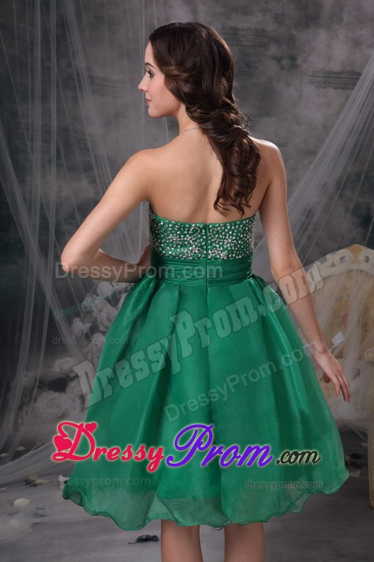 Fast Shipping Sweetheart Beaded Prom Cocktail Dress in Green