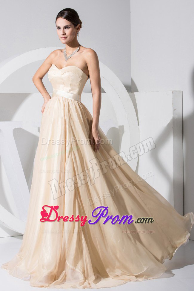Simple Style Champagne Sweetheart Prom Party Dress under 150