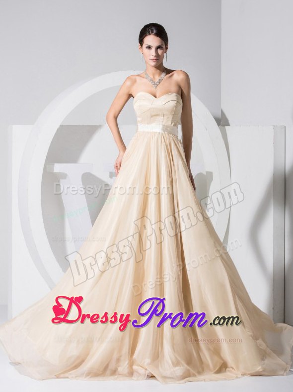Simple Style Champagne Sweetheart Prom Party Dress under 150