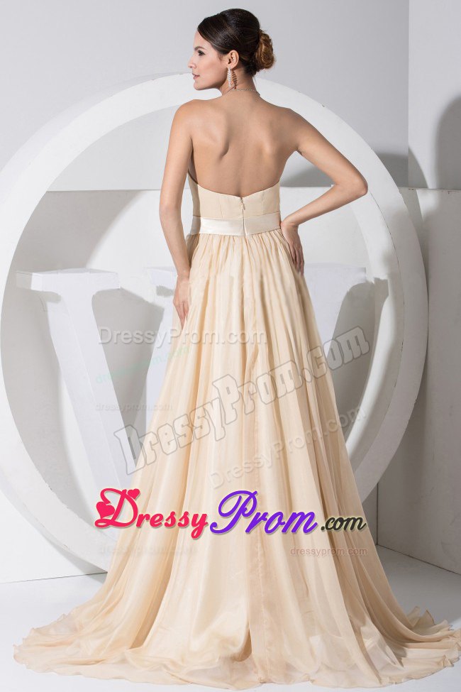 Simple Style Champagne Sweetheart Prom Party Dress under 150