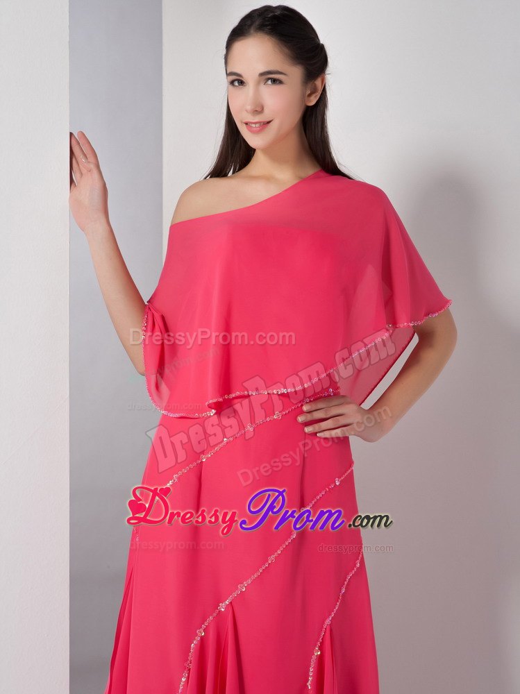 Coral Red Strapless Tea-Length Prom Party Dress with Paillette