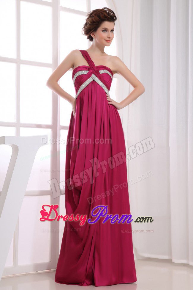 Wine Red One Shoulder Beaded Prom Dress in Cambridgeshire