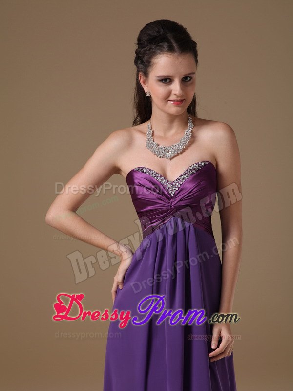 Empire Sweetheart Beaded Purple Prom Dress in Daytona Beach