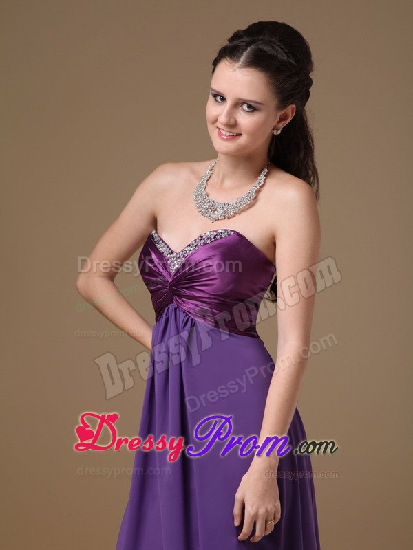 Empire Sweetheart Beaded Purple Prom Dress in Daytona Beach