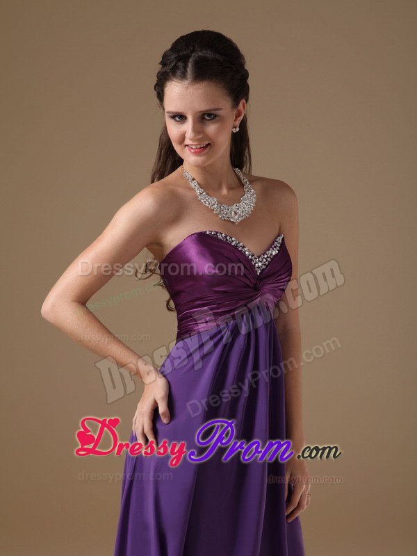 Empire Sweetheart Beaded Purple Prom Dress in Daytona Beach