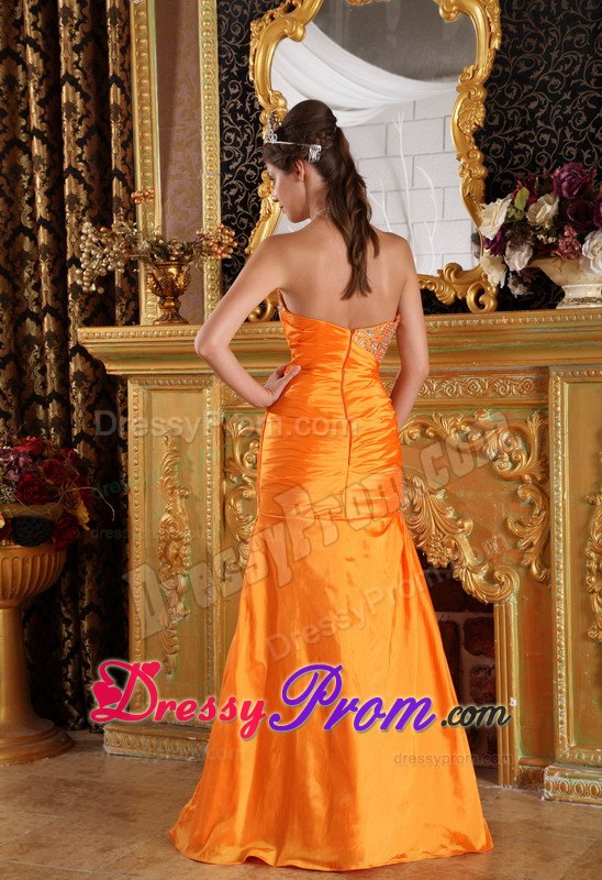 Low Price Orange Sweetheart Beaded Junior Prom for Autumn