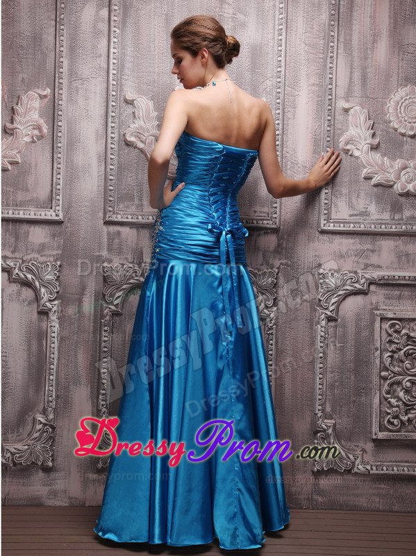 Unique Column Beaded Ruched Prom Dress Colors to Choose