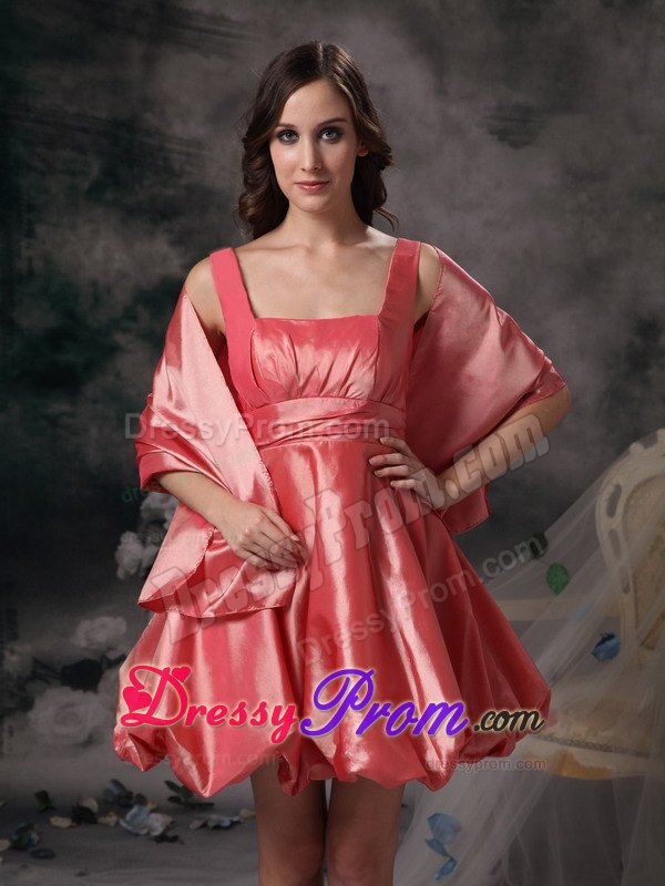 Watermelon Square Mini Length Prom Maxi Dress with Pick ups 2014