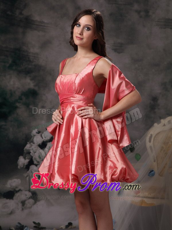 Watermelon Square Mini Length Prom Maxi Dress with Pick ups 2014