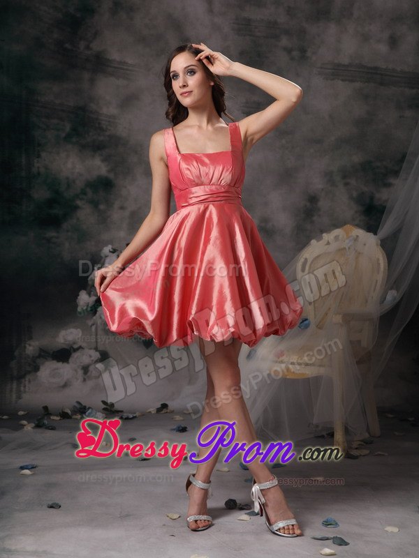 Watermelon Square Mini Length Prom Maxi Dress with Pick ups 2014