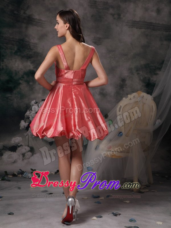 Watermelon Square Mini Length Prom Maxi Dress with Pick ups 2014