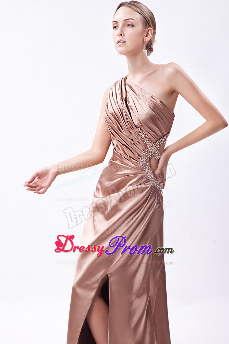 Court Train One Shoulder Champagne Prom Party Dress in Storrs
