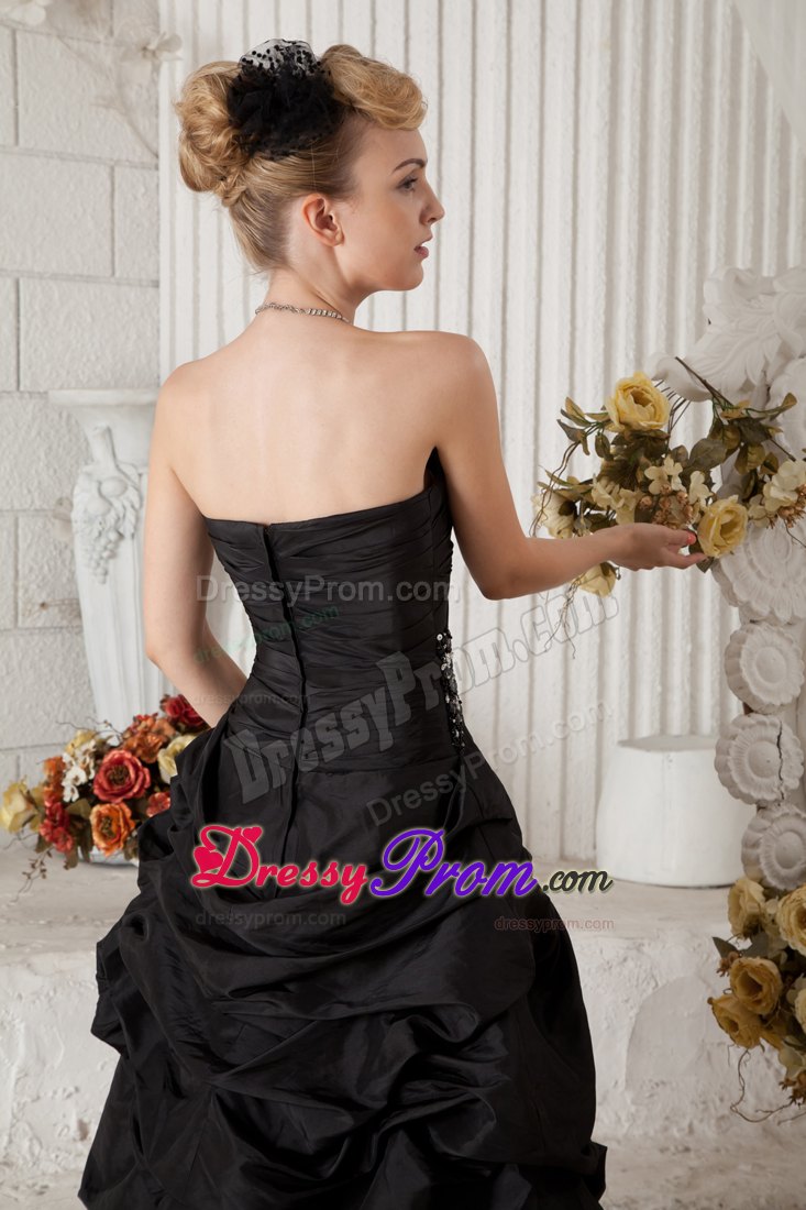 Wholesale Zebra Print Pick-Ups Beaded Black Prom Gown Dress