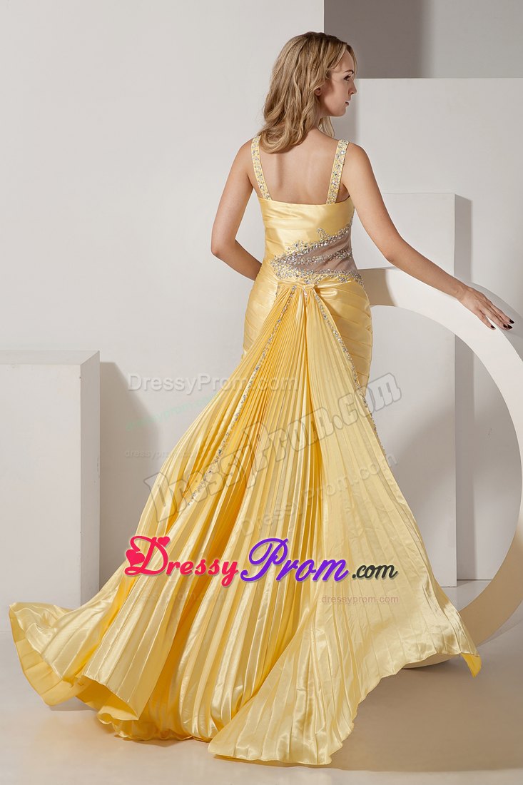 Beaded One Shoulder High Slit Prom Pageant Dresses in Light Blue