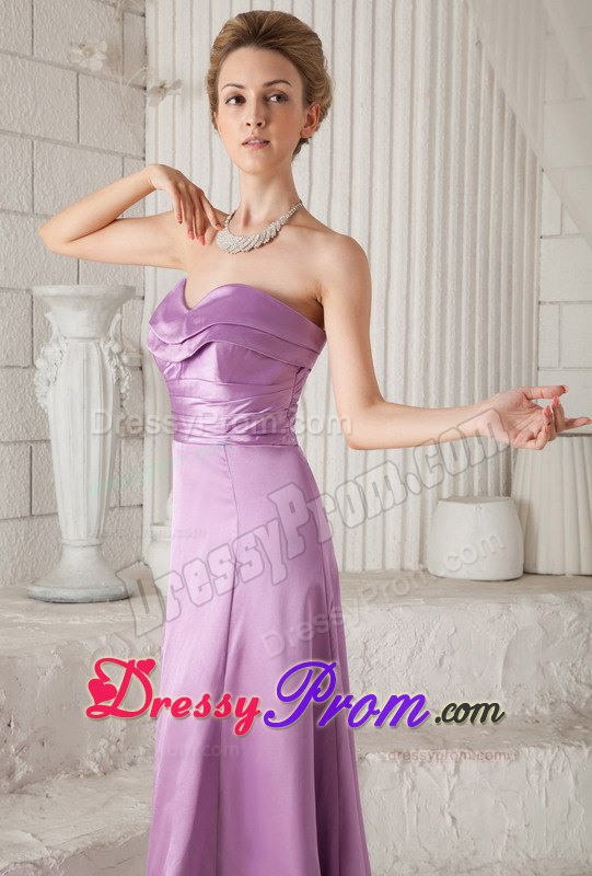 Lavender Floor Length Prom Pageant Dress with High Slit Strapless