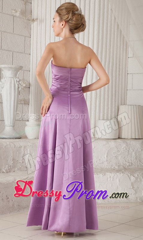 Lavender Floor Length Prom Pageant Dress with High Slit Strapless