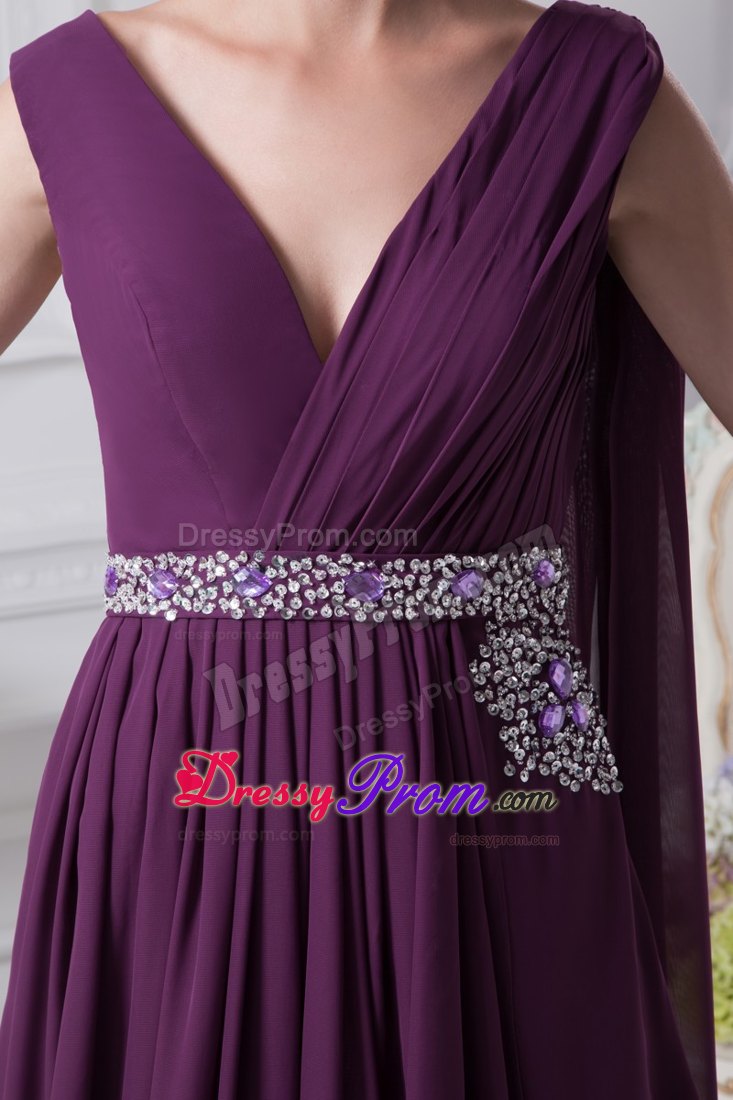 Lace-Up V-Neck Broomfield Hot Sale Purple Long Prom Gowns