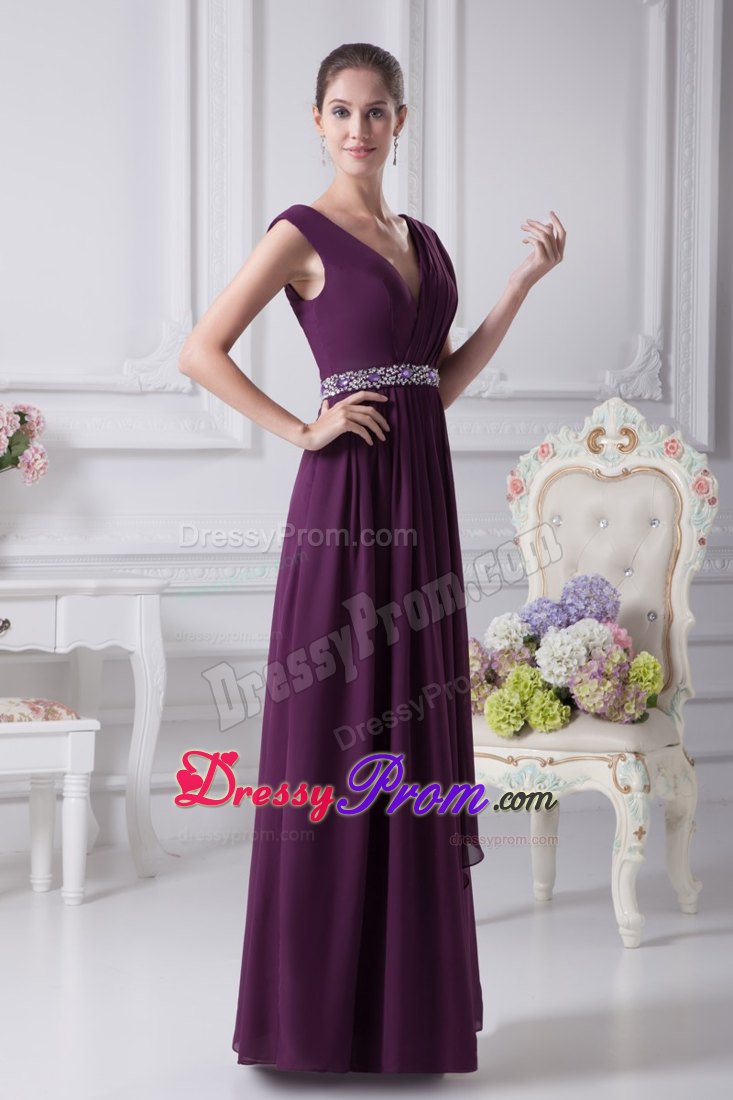 Lace-Up V-Neck Broomfield Hot Sale Purple Long Prom Gowns